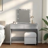  Toaletni stolić s LED svjetlima siva boja hrasta 100x40x130 cm | shoptok.hr