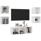  5-dijelni set TV ormarića bijeli od konstruiranog drva | shoptok.hr