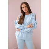 Kesi Set of sweatshirts with bow on the sleeves and leggings blue | shoptok.hr