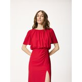 Reserved Midi haljina s naborima - crvena | shoptok.hr