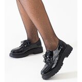 Gemre Black casual lace-up patent leather shoes Eduardana | Shoptok.si