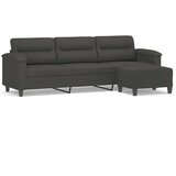  Trosjed s tabureom tamnosivi 210 cm od mikrovlakana Slike