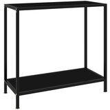 vidaXL Konzolni stol crni 80 x 35 x 75 cm od kaljenog stakla Cijene
