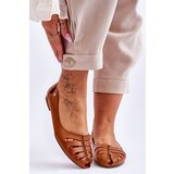 Kesi Comfortable leather women's ballerinas Hněde Luka Cijene