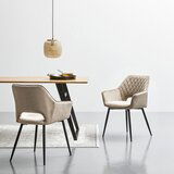 MID.YOU NASLANJAČ, les, kovina, tekstil črna, bež | Shoptok.si