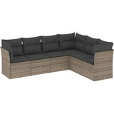 Maison Chic Seti vrtnega pohištva - Vrtna garnitura - Vrtni pohištvo set 6-delna z blazinami siv poli ratan, (21808128) | Shoptok.si