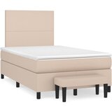 Krevet s oprugama i madrac cappuccino 120x200cm od umjetne kože | Eponuda.com