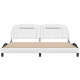  Okvir kreveta s LED svjetlima bijeli 200 x 200 cm umjetna koža | shoptok.hr