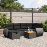 vidaXL 7-dijelni set vrtnih sofa od poliratana s jastucima crni | shoptok.hr