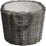 vidaXL košara za drva za ogrjev s ručkama 60 x 40 x 28 cm siva od vrbe | shoptok.hr