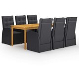  7-dijelni vrtni blagovaonski set crni | shoptok.hr