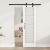  Klizna Vrata s Hardverskim Setom Bijela 61x198.5 cm Čvrsto Borovo Drvo | shoptok.hr