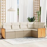  5-dijelni vrtni set sofa s jastucima bež od poliratana | shoptok.hr