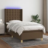  The Living Store Box spring postelja z vzmetnico LED temno rjava 80x200 cm blago - Box Spring Postelja, (21501544) Cene