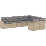 Maison Chic Seti vrtnega pohištva - Vrtna garnitura 9-delna z blazinami bež poli ratan, (21795820) | Shoptok.si