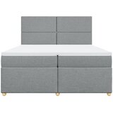  Krevet s oprugama i madracem svjetlosivi 200 x 200cm od tkanine | shoptok.hr
