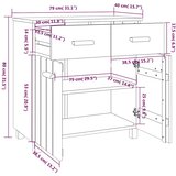  Komoda HAMAR svjetlosiva 79 x 40 x 80 cm od masivne borovine | shoptok.hr