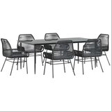 vidaXL 7-dijelni vrtni blagovaonski set s jastucima crno | shoptok.hr