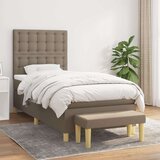 vidaXL Krevet s oprugama i madracem smeđesivi 90x190 cm od tkanine | shoptok.hr