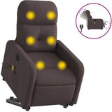 vidaXL Električni masažni naslanjač s funkcijo vstajanja temno rjav, (20926798) | Shoptok.si