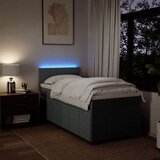 vidaXL Box spring postelja z vzmetnico temno siva 100x200 cm blago | Shoptok.si