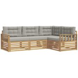 vidaXL Zunanja garnitura za sedenje 5 pcs Bela in svetlo siva, (5000281663) | Shoptok.si