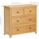  Komoda s ladicama 80 x 35 x 75 cm od masivne hrastovine | shoptok.hr