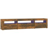 TV ormarić s LED svjetlima boja dimljenog hrasta 195x35x40 cm | shoptok.hr
