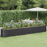 vidaXL Vrtna sadilica od čelika obloženog prahom 440x80x68 cm antracit Cijene