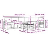  Set vanjskih sofa 7 kom. Bijela i krem Poliester Smeđa 59 x 59 x 37 cm | shoptok.hr