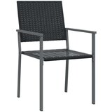  Vrtne stolice 6 kom crne 54 x 62 5 x 89 cm od poliratana | shoptok.hr