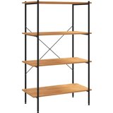 vidaXL 4-nadstropni regal s policami črn in hrast 80x40x130 cm | Shoptok.si