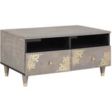 vidaXL Klubska miza s predalom Siva 80 x 54 x 40 cm trden mangov les | Shoptok.si