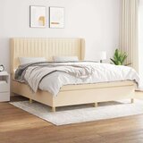  Krevet s oprugama i madracem krem 180x200 cm od tkanine | shoptok.hr