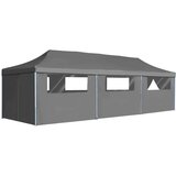  zložljiv pop-up šotor za zabave 8 stranic 3x9 m antraciten | Shoptok.si