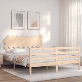 vidaXL Okvir kreveta s uzglavljem 160 x 200 cm od masivnog drva Cijene