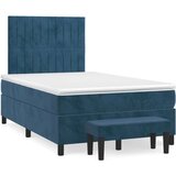 Box spring postelja z vzmetnico temno modra 120x200 cm žamet, (20899877) | Shoptok.si