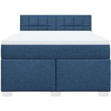 vidaXL Krevet s oprugama i madracem plavi 140 x 190 cm od tkanine | shoptok.hr