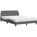 Krevet s madracem Dover svjetlosivi 140x200 cm tkanina | Eponuda.com