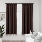  Zavjese za zamračivanje s kukama 2 kom smeđe-sive 140 x 175 cm | shoptok.hr