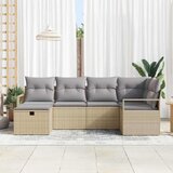  Set sofe 6 kom. 6-Broj sjedala Bež i svijetlo siva poliratan 232 x 122 x 85 cm | shoptok.hr