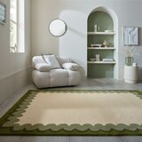Flair Rugs Zelena/v naravni barvi ročno tkana volnena preproga 160x230 cm Wiggle Wool – | Shoptok.si