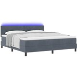  LED Box Spring Krevet Tamno siva 180 x 200 cm Baršun | shoptok.hr