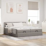  Ottoman krevet s madracima i LED diodama boje taupe 160x200 cm, tkanina | shoptok.hr