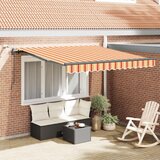 vidaXL Avtomatska retraktibilna tenda z LED rumena in oranžna 300x250 cm | Shoptok.si