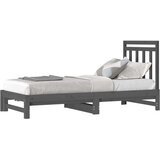  Dnevni ležaj na izvlačenje sivi 2x(90x200) cm masivna borovina | shoptok.hr