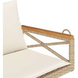 vidaXL Klupa za ljuljanje s jastucima bež 109x62x40 cm od poliratana | shoptok.hr