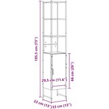  Kupaonski ormar Sonoma 33 x 33 x 185,5 cm Konstruirano drvo | shoptok.hr