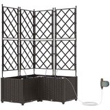 Vrtna saksija 3 pcs Smeđa 80 x 80 x 142 cm Plastika | shoptok.hr