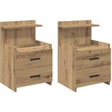 vidaXL Noćni ormarići 2 kom s 2 ladice Artisan hrast 40x36,5x62 cm | shoptok.hr